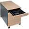 Schäfer Shop Genius Rollcontainer 126, 1 Schublade, 1 Utensilienauszug, 1 Hängeregistraturauszug, Zentralverschluss, seitliche Griffnut, B 435 x T 765 x H 577 mm, anthrazit/Eiche-Dekor