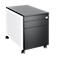 Schäfer Shop Genius Rollcontainer 126, 3 Schübe, Zentralverschluss, seitliche Griffnut, B 435 x T 765 x H 577 mm, weiss/graphit 