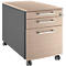 Schäfer Shop Genius Rollcontainer 126, mit Griff eckig, B 435 x H 577 mm, anthrazit/Eiche-Dekor