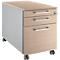 Schäfer Shop Genius Rollcontainer 126, mit Griff eckig, B 435 x H 577 mm, weissalu/Eiche-Dekor
