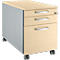 Schäfer Shop Genius Rollcontainer 126, mit Griff rund, B 435 x H 577 mm, Ahorn-Dekor/weißalu