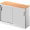 Schäfer Shop Genius Schiebetürenschrank TETRIS SOLID, 2 OH, B 1200 mm, inkl. 19 mm Abdeckplatte, Buche-Dekor/weißalu