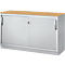 Schäfer Shop Genius Schiebetürenschrank TETRIS SOLID, 2 OH, B 1200 x H 818 mm, Mitteltrennwand, 19 mm Abdeckplatte, Buche/weißalu 