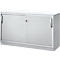 Schäfer Shop Genius Schiebetürenschrank TETRIS SOLID, 2 OH, B 1200 x H 818 mm, Mitteltrennwand, 19 mm Abdeckplatte, weiß/weißalu 
