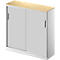 Schäfer Shop Genius Schiebetürenschrank TETRIS SOLID, 3 OH, 2 Fachböden, B 1200 mm, 19 mm Abdeckplatte, Ahorn-Dekor/weißalu