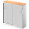 Schäfer Shop Genius Schiebetürenschrank TETRIS SOLID, 3 OH, 2 Fachböden, B 1200 mm, 19 mm Abdeckplatte, Buche-Dekor/weißalu