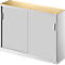 Schäfer Shop Genius Schiebetürenschrank TETRIS SOLID, 3 OH, 2 Fachböden, B 1600 mm, 19 mm Abdeckplatte, Ahorn-Dekor/weißalu