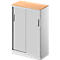 Schäfer Shop Genius Schiebetürenschrank TETRIS SOLID, 3 OH, 2 Fachböden, B 800 mm, 19 mm Abdeckplatte, Buche-Dekor/weißalu