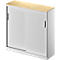 Schäfer Shop Genius Schiebetürenschrank TETRIS SOLID, 3 OH, B 1200 x H 1170 mm, Mitteltrennwand, 19 mm Abdeckplatte, Ahorn/weißalu