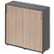 Schäfer Shop Genius Schiebetürenschrank TETRIS WOOD, 3 OH, B 1200 mm, Höhe inkl. Gleiter, graphit/eiche