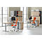 Schäfer Shop Genius Schiebetürenschrank TETRIS WOOD, 3 OH, B 1200 mm, Höhe inkl. Gleiter, graphit/eiche