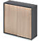 Schäfer Shop Genius Schiebetürenschrank TETRIS WOOD, 3 OH, B 1200 mm, inkl. Stahlsockel, graphit/Eiche