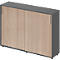 Schäfer Shop Genius Schiebetürenschrank TETRIS WOOD, 3 OH, B 1600 mm, Höhe inkl. Gleiter, graphit/Eiche