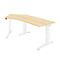 Schäfer Shop Genius Schreibtisch 135° Planova Ergostyle , Ansatz links, man. höheneinstellbar, B 2165 x T 800 mm , Ahorn-Dekor/weiß
