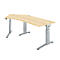 Schäfer Shop Genius Schreibtisch 135° Planova Ergostyle , Ansatz links, man. höheneinstellbar, B 2165 x T 800 mm , Ahorn-Dekor/weißalu