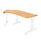 Schäfer Shop Genius Schreibtisch 135° Planova Ergostyle , Ansatz links, man. höheneinstellbar, B 2165 x T 800 mm , Buche-Dekor/weiß