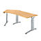 Schäfer Shop Genius Schreibtisch 135° Planova Ergostyle , Ansatz links, man. höheneinstellbar, B 2165 x T 800 mm , Buche-Dekor/weißalu 