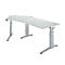Schäfer Shop Genius Schreibtisch 135° Planova Ergostyle , Ansatz links, man. höheneinstellbar, B 2165 x T 800 mm , lichtgrau/weißalu