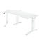 Schäfer Shop Genius Schreibtisch 135° Planova Ergostyle , Ansatz links, man. höheneinstellbar, B 2165 x T 800 mm , weiß/weiß