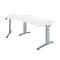 Schäfer Shop Genius Schreibtisch 135° Planova Ergostyle , Ansatz links, man. höheneinstellbar, B 2165 x T 800 mm , weiß/weißalu