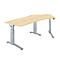 Schäfer Shop Genius Schreibtisch 135° Planova Ergostyle , Ansatz rechts, man. höheneinstellbar, B 2165 x T 800 mm , Ahorn-Dekor/weißalu