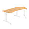 Schäfer Shop Genius Schreibtisch 135° Planova Ergostyle , Ansatz rechts, man. höheneinstellbar, B 2165 x T 800 mm , Buche-Dekor/weiß