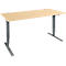 Schäfer Shop Genius Schreibtisch AERO FLEX, elektrisch höhenverstellbar, Rechteck, T-Fuß, B 1200 mm, Ahorn/anthrazit + Memorypanel