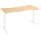Schäfer Shop Genius Schreibtisch AERO FLEX, elektrisch höhenverstellbar, Rechteck, T-Fuß, B 1200 mm, Ahorn/weiß + Memorypanel