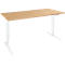 Schäfer Shop Genius Schreibtisch AERO FLEX, elektrisch höhenverstellbar, Rechteck, T-Fuß, B 1200 mm, Buche/weiß + Memorypanel