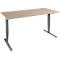 Schäfer Shop Genius Schreibtisch AERO FLEX, elektrisch höhenverstellbar, Rechteck, T-Fuß, B 1200 mm, Eiche/anthrazit + Memorypanel