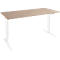 Schäfer Shop Genius Schreibtisch AERO FLEX, elektrisch höhenverstellbar, Rechteck, T-Fuß, B 1200 mm, Eiche/weiß + Memorypanel