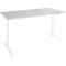 Schäfer Shop Genius Schreibtisch AERO FLEX, elektrisch höhenverstellbar, Rechteck, T-Fuß, B 1200 mm, lichtgrau/weißalu + Memorypanel
