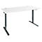 Schäfer Shop Genius Schreibtisch AERO FLEX, elektrisch höhenverstellbar, Rechteck, T-Fuß, B 1200 mm, weiß/antharzit + Memorypanel