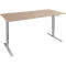 Schäfer Shop Genius Schreibtisch AERO FLEX, elektrisch höhenverstellbar, Rechteck, T-Fuß, B 1200 x T 800 x H 620-1280 mm, Eiche/weißalu + Memorypanel