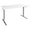 Schäfer Shop Genius Schreibtisch AERO FLEX, elektrisch höhenverstellbar, Rechteck, T-Fuß, B 1200 x T 800 x H 620-1280 mm, weiß/weißalu