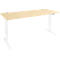 Schäfer Shop Genius Schreibtisch AERO FLEX, elektrisch höhenverstellbar, Rechteck, T-Fuß, B 1600 mm, Ahorn/weiß + Memorypanel