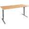 Schäfer Shop Genius Schreibtisch AERO FLEX, elektrisch höhenverstellbar, Rechteck, T-Fuß, B 1600 mm, Buche/anthrazit + Memorypanel