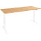 Schäfer Shop Genius Schreibtisch AERO FLEX, elektrisch höhenverstellbar, Rechteck, T-Fuß, B 1600 mm, Buche/weiß + Memorypanel