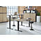 Schäfer Shop Genius Schreibtisch AERO FLEX, elektrisch höhenverstellbar, Rechteck, T-Fuß, B 1600 mm, Eiche/anthrazit + Memorypanel