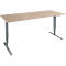 Schäfer Shop Genius Schreibtisch AERO FLEX, elektrisch höhenverstellbar, Rechteck, T-Fuß, B 1600 mm, Eiche/anthrazit + Memorypanel