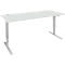 Schäfer Shop Genius Schreibtisch AERO FLEX, elektrisch höhenverstellbar, Rechteck, T-Fuß, B 1600 mm, lichtgrau/weißalu