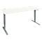 Schäfer Shop Genius Schreibtisch AERO FLEX, elektrisch höhenverstellbar, Rechteck, T-Fuß, B 1600 mm, weiß/antharzit + Memorypanel