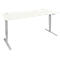 Schäfer Shop Genius Schreibtisch AERO FLEX, elektrisch höhenverstellbar, Rechteck, T-Fuß, B 1600 x T 800 x H 620-1280 mm, weiß/weißalu