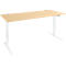 Schäfer Shop Genius Schreibtisch AERO FLEX, elektrisch höhenverstellbar, Rechteck, T-Fuß, B 1800 mm, Ahorn/weiß + Memorypanel