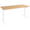 Schäfer Shop Genius Schreibtisch AERO FLEX, elektrisch höhenverstellbar, Rechteck, T-Fuß, B 1800 mm, Buche/weiß + Memorypanel