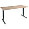 Schäfer Shop Genius Schreibtisch AERO FLEX, elektrisch höhenverstellbar, Rechteck, T-Fuß, B 1800 mm, Eiche/anthrazit + Memorypanel