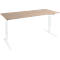 Schäfer Shop Genius Schreibtisch AERO FLEX, elektrisch höhenverstellbar, Rechteck, T-Fuß, B 1800 mm, Eiche/weiß + Memorypanel