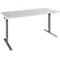 Schäfer Shop Genius Schreibtisch AERO FLEX, elektrisch höhenverstellbar, Rechteck, T-Fuß, B 1800 mm, lichtgrau/anthrazit + Memorypanel