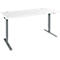 Schäfer Shop Genius Schreibtisch AERO FLEX, elektrisch höhenverstellbar, Rechteck, T-Fuß, B 1800 mm, weiß/antharzit + Memorypanel