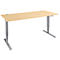 Schäfer Shop Genius Schreibtisch AERO FLEX, elektrisch höhenverstellbar, Rechteck, T-Fuß, B 1800 x T 800 x H 620-1280 mm, Ahorn/weißalu